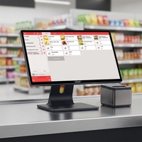 Terminal Punto de Venta con Pantalla Táctil de 18.5 Pulgadas, Sistema POS Todo en Uno, Estructura Metálica Ultrafina, para Barbería, Venta al Por Mayor