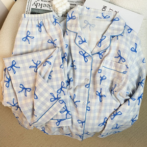 Pigiama Sexy con Stampa Floreale e Frutta per Donne, Set da Notte a Maniche Lunghe, Abbigliamento da Casa con Motivi Cartoon Carini, Stile Dolce, Vendita all'Ingrosso - Product Image 5