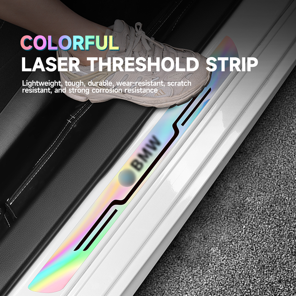 4-Piece Universal Door Sill Protector Strips – Black, Self-Adhesive, Scratch-Resistant
