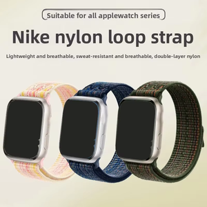 Lionorm 애플 워치 울트라 2/시리즈 10/9/8 호환 부드러운 나일론 밴드, 통기성 브레이드 아이워치 트레일 루프 디자인 스트랩 - Product Image 5