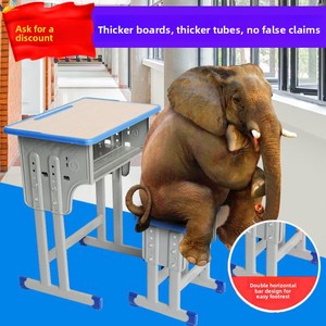 Wholesale Classroom School <strong>Desk</strong> and Chair Set Height Adjustable Green Student Study Table Sturdy Metal Frame School Furniture - Product Image 2