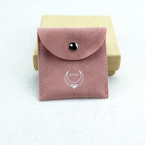 Bolsa de Joyería de Terciopelo con Logotipo Personalizado, Bolsa de Embalaje de Joyería de Gamuza de Lujo con Solapa - Product Image 1