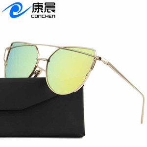 Gafas de Sol de Moda para Mujer, Estilo Ojo de Gato, Marco Metálico Negro, Lentes Azules, Protección UV400, Polarizadas, para Viajes y Conducción - Product Image 2