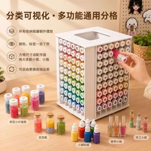Pvc Storage Rack For Paint Bottles With Rotating Design And Waterproof Surface For Craft <b>Nail</b> Art <b>Desk</b> Organization - Product Image 4