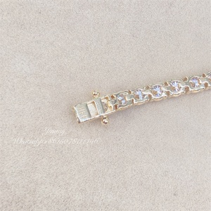 Grosir Perhiasan Hip Hop <span class=keywords><strong>10K</strong></span> Asli Kuning Putih Mawar Emas VVS Moissanite Berlian Es Keluar Gelang Tenis Kustom - Product Image 5