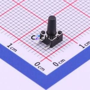 TS-1091B-A10B3-D2 Tactile Switch Through hole Component THT Switch Single Pole Single Throw Round Button 2.5N Right Angle Insert - Product Image 1