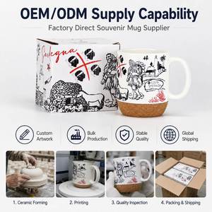 Nouvelle conception <span class=keywords><strong>de</strong></span> tasse à café souvenir avec base en liège et boîte cadeau - Product Image 5