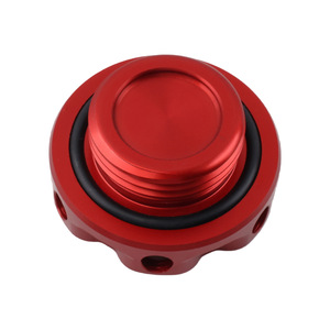 Bouchon d'huile en alliage d'aluminium, hexagonal de 15 mm, rouge, universel, pour remplacer le bouchon de remplissage d'huile moteur de voiture - Product Image 4