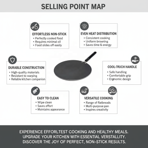 공장 직판 알루미늄 논스틱 프라이팬 타바 팬 팬케이크 크레이프 팬 (베이클라이트 손잡이) - Product Image 4