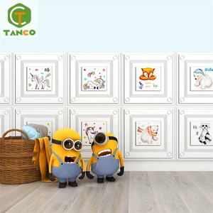 Revêtement mural adhésif en mousse pe 3d pour enfants, panneaux de papiers peints en dessin animé chambres de garçon, jolis autocollants, livraison gratuite - Product Image 2
