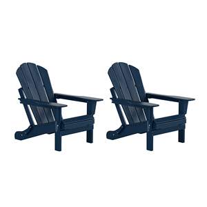 2025 Neue Adirondack-Stühle für den Außenbereich 2er-Set, Feuerstelle aus Kunststoff, wetterfester, klappbarer Patio-Rasens tuhl, Marineblau - Product Image 2