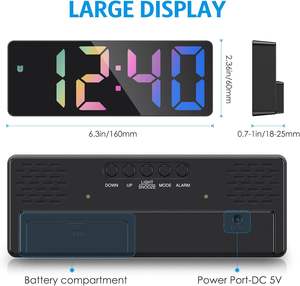 Reloj Despertador Inteligente LED de Neón con Logotipo Personalizado, Reloj Digital de Escritorio y Mesa para Oficina o Sala de Estar con Función de Retroiluminación - Product Image 3