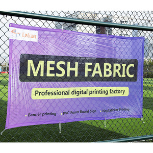 Tùy chỉnh ngoài trời cao cấp lưới vải in chướng ngại vật bao gồm lưới Polyester 100 kính chắn gió scrim quảng cáo hàng rào lưới biểu ngữ - Product Image 2
