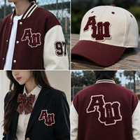 Écussons personnalisés en chenille avec lettres, brodés en 3D, thermocollants, pour vestes universitaires et pulls – Vente en gros