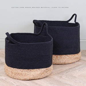 Le pot de couverture de plante en rotin tissé aux algues naturelles peut être plié panier de rangement de cuisine intérieur et extérieur - Product Image 4