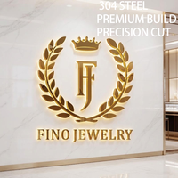Letrero de Letras Acrílicas Retroiluminadas Personalizadas, Letrero con Logotipo 3D, Adecuado para Paredes de Marcas Corporativas y Señalización Comercial