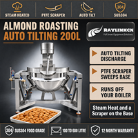 Plats Préparés Cuiseur Mélangeur Industriel Automatique 200L à la Vapeur Inox Alimentaire Lame PTFE pour Amandes Rissolage