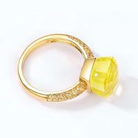 Bague en argent S925 plaqué or, style rétro français, avec pierres précieuses multicolores et incrustations de pierres naturelles, design de niche, bijoux fins pour femme