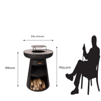 Brasero Plancha Extérieur Facilement Assemblable avec Grille à Charbon et Pique-Brasero pour Jardin, Patio et Cour Arrière - Vente en Gros Usine