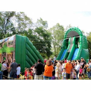 <span class=keywords><strong>Toboggan</strong></span> <span class=keywords><strong>gonflable</strong></span> Jungle Safari avec tyrolienne pour enfants - Aire de jeux commerciale sur le thème des singes avec souffleur - Product Image 1