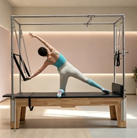 Offre Spéciale : Table de Pilates Cadillac en Chêne, Reformer pour Studio à Domicile et Salle de Sport - Machine de Pilates Multifonctionnelle et Durable, Réglable pour le Corps