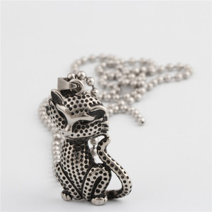 Collier pendentif chaton du zodiaque en acier inoxydable avec chaîne de 60 cm, cadeau pour femme - Product Image 4