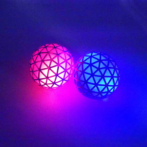 ลูกบอลบีบคลายเครียด TPR ของเล่นเด็ก ลูกบอลตาข่ายเรืองแสง LED กระพริบ ลูกบอลยืดหยุ่น - Product Image 5