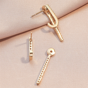 Boucles d'oreilles à clip en forme de bande RAKOL EP2718, style simple, strass colorés, zircone cubique, pour femmes - Product Image 3