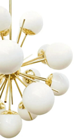 Lustre inspiré de Sputnik, globe doré et lampe de plafond en laiton, luminaire suspendu rétro avec LED à intensité variable pour la décoration de la maison et du bureau
