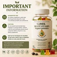 Gomitas Multivitamínicas Naturales JBRK, Vitaminas y Nutrientes Esenciales, Sabor Frambuesa, 60 Unidades Masticables, Muestra de Apoyo, OEM, ODM, OBM
