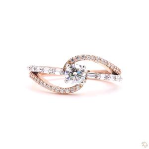 Bague en or diamantée moderne pour femme, élégante, luxueuse, cadeau de fiançailles, de mariage, bijoux fins, magnifique brillance - Product Image 4