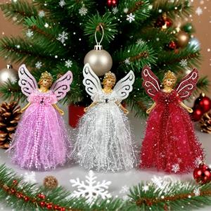 Décoration <span class=keywords><strong>de</strong></span> Noël <span class=keywords><strong>en</strong></span> peluche artisanale <span class=keywords><strong>de</strong></span> luxe <span class=keywords><strong>en</strong></span> gros, ange pour le sommet <span class=keywords><strong>de</strong></span> l'arbre, ornement festif pour bureau, idéal pour les fêtes et la décoration intérieure. - Product Image 3