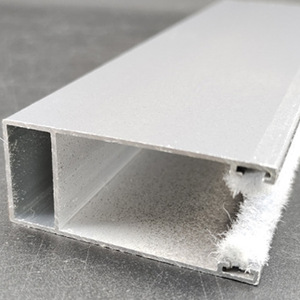 Perfil de aluminio con ranura bloqueadora de luz 22x50mm blanco plateado rectangular, accesorio para riel de cortina para estores enrollables - Product Image 2