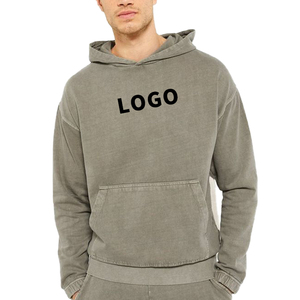 เสื้อฮู้ดสำหรับผู้ชายผ้าฟลีซผ้าฝ้าย100% กันรอยยับปักแบบสวมหัวระดับพรีเมียมสำหรับฤดูใบไม้ร่วง - Product Image 4