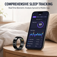 Bague Intelligente Étanche IP68 avec Suivi de Santé IA, Fréquence Cardiaque, Pression Artérielle, Sommeil, Suivi de Condition Physique et Enregistrement Audio Discret