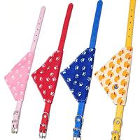 Collier bandana triangulaire en PU imprimé pour chat et chien, bavoir anti-bave réglable XS-L pour chats et petits chiens