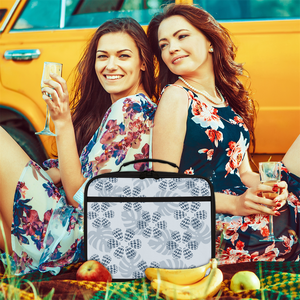 Nueva Bolsa de Almuerzo Personalizada con Diseño Tropical Hawaiano de Palmeras y Monstera, Tejido de Sarga Compuesta, Impermeable, Duradera y Aislada - Product Image 4