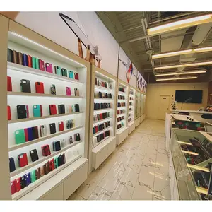 Phone Repair Shop Mobile Shop Interior Design Retail Store Show Case Display Glass For Cellphone