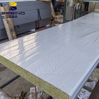 Panneau sandwich en laine de roche ignifuge, isolé, imperméable, en acier, écologique, pour la construction de murs extérieurs d'entrepôts