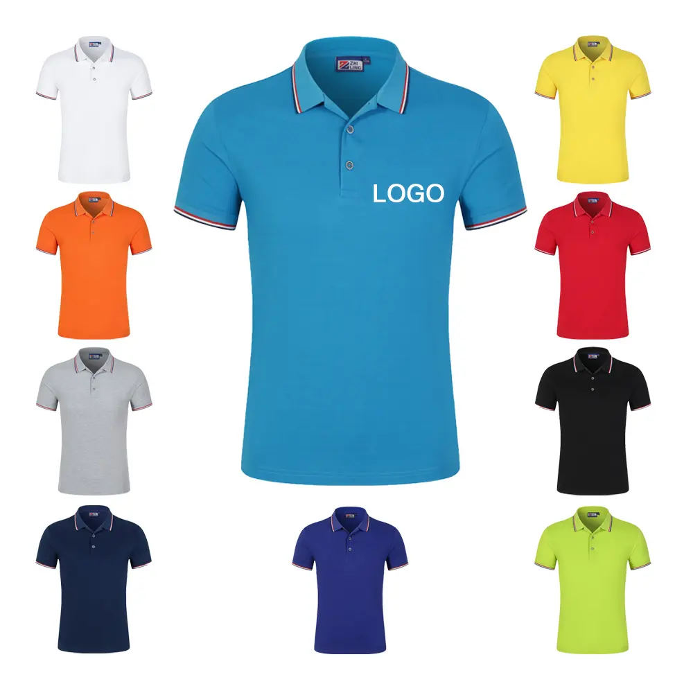Custom Logo Polo T-Shirt Heren Golf Poloshirts Met Borduurwerk Logo