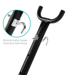 Soporte de <span class=keywords><strong>hamaca</strong></span> plegable doble Lloydberg para exteriores, resistente, portátil, para camping y senderismo, incluye bolsa de transporte. - Product Image 5