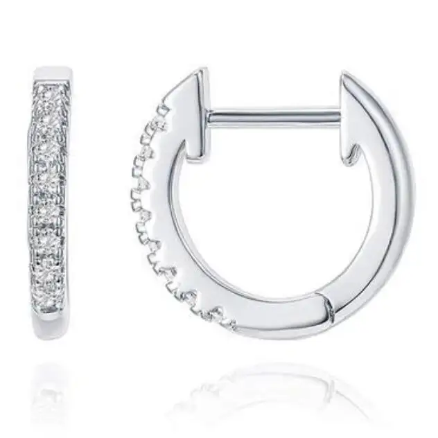 Nieuwe Aankomst Mode Eenvoudige Elegante Vergulde Kristal Micro Inset Cirkel Hoepel Stud Oorbel Voor Vrouwen