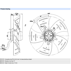 Ventiladores Axiales ebmpapst A4E400-AP02-14 de 400 mm, 160 W, 230 V CA, Ventiladores Eléctricos, Ventiladores para Aire Acondicionado, Ventiladores de Refrigeración Axiales, Ventiladores para Enfriadores - Product Image 3