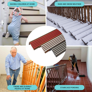 Peldaños de escalera de piso de goma y PVC antideslizantes en forma de L <span class=keywords><strong>Protector</strong></span> de borde y escalón de vinilo antideslizante para escaleras - Product Image 5