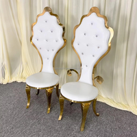Fauteuil Trône Haut de Gamme en Acier Inoxydable pour Location Événementielle, Chaise de Salle à Manger de Luxe pour Mariages et Banquets, Vente en Gros