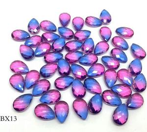 Vente chaude Usine Directe En Gros Pierres Précieuses En Vrac Coupe Poire Améthyste Pastèque Tourmaline Combinaison De Pierres Précieuses En Verre Traité À La Chaleur - Product Image 4