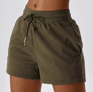 Pantaloni corti sportivi con coulisse e grembiuli in vita alla moda pantaloni da salotto in tinta unita pantaloni da <span class=keywords><strong>donna</strong></span> con tasche - Product Image 5