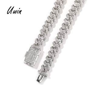 Corrente Cubana Hip Hop de <span class=keywords><strong>6mm</strong></span>, Bracelete e Colar Cubano Iced Out com Fecho Box para Mulheres e Homens - Product Image 1