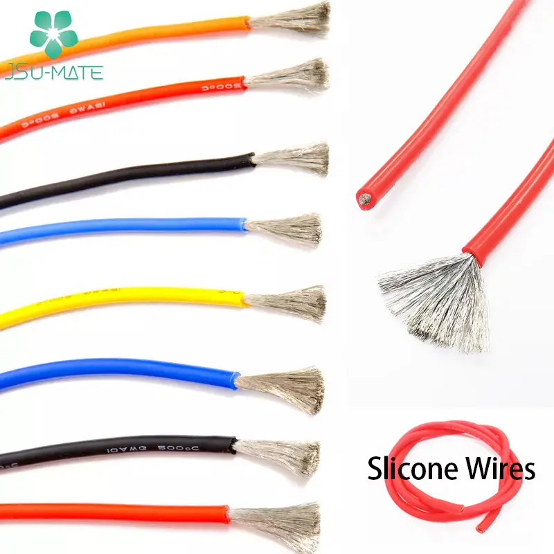 High Temperature Silicone Rubber Coated Single Core Wire 6 8 10 12 14 16 18 20 22 24 AWG Gauge Silicone Electric Wire Cable