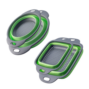Rond <span class=keywords><strong>Silicone</strong></span> Pliable Au-Dessus De L'évier <span class=keywords><strong>Passoire</strong></span> <span class=keywords><strong>Rétractable</strong></span> Avec Poignée Cuisine Pliant <span class=keywords><strong>Passoire</strong></span> Bols Vidange Filtre À Eau - Product Image 4